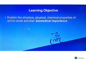 Amino Acids: Structure, Properties, and Biomedical Importance
