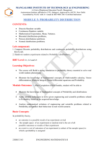 Probability Distribution Module - Engineering Mathematics