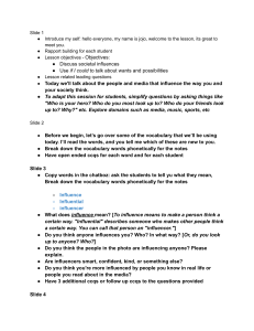 Lesson Plan: Societal Influences and Media