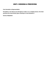 UNIT-2 SENSING & PERCEIVING: From Sensation to Representation
