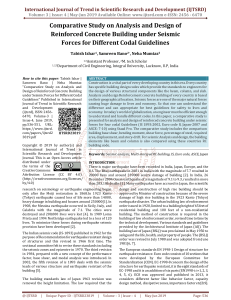 Comparative Study on RC Building Seismic Design for Different Codes