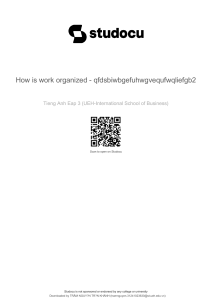 How Work is Organized: Organizational Structures