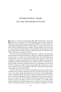 International Trade: Carrying Liberalization Forward