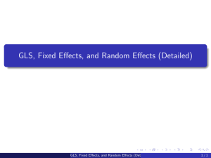 Detailed GLS, Fixed & Random Effects Models