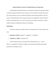 Logistic Regression Analysis of O-Ring Damage and Temperature