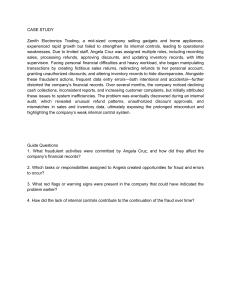 Zenith Electronics Case Study: Internal Controls & Fraud