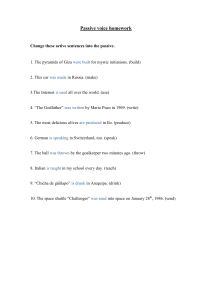 Passive Voice Homework Exercises
