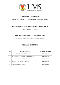 Venturi Meter Flow Measurement Lab Report