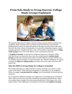 College Study Groups: From Solo to Group Success