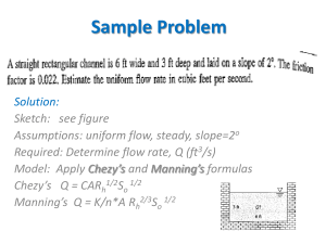Sample Problem: Open Channel Flow Calculation