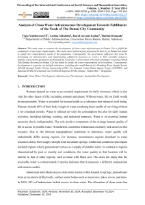 Clean Water Infrastructure in Dumai City: Development & Needs Analysis