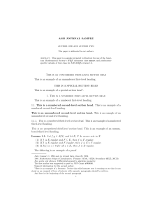 AMS Journal Sample Paper Template