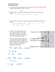 Experiment 6 Pre-Lab: Rectifiers & Safety