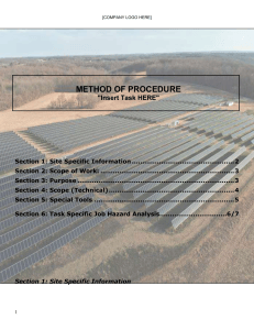Method of Procedure (MOP) Template for Industrial Projects