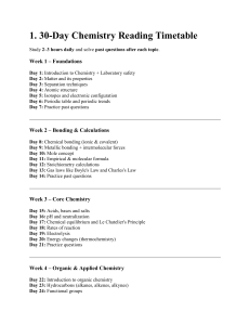 30-Day Chemistry Reading Timetable
