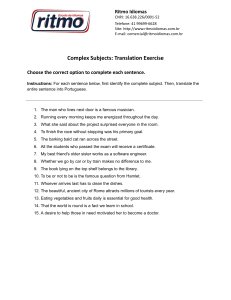Complex Subjects Translation Exercise