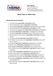 Many Times vs. Much Time Grammar Quiz