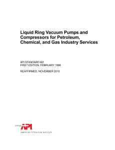 API 681: Liquid Ring Vacuum Pumps & Compressors for Petroleum/Chemical/Gas