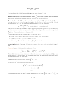 Numerical Integration with Simpson&rsquo;s Rule: Calculus II Pre-Class Essentials