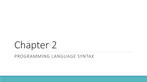 Chapter 2: Programming Language Syntax - Parsing