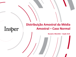 Distribui&ccedil;&atilde;o Amostral da M&eacute;dia Amostral &ndash; Caso Normal | Insper