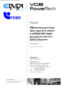 Directrices para calidad de agua y vapor en centrales el&eacute;ctricas
