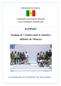 Rapport arch&eacute;ologique sur le cimeti&egrave;re militaire de Thiaroye