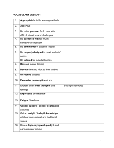 Vocabulary Lesson 1: Educational Terms List