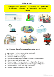 Airport Vocabulary Worksheet