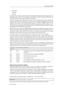 IB Chemistry Internal Assessment Criteria SL & HL Guide