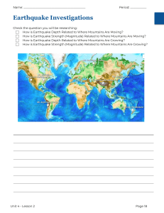 Earthquake Investigations Worksheet