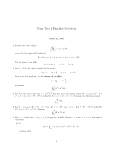 Term Test 2 Practice Problems: Multivariable Calculus