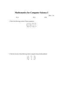 Mathematics for Computer Science I Quiz
