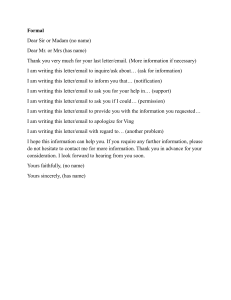 Formal and Informal Letter/Email Writing Templates