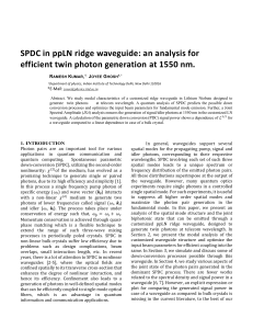 SPDC in ppLN Ridge Waveguide: Twin Photon Generation at 1550 nm