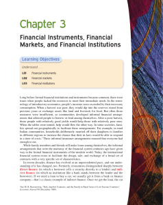 Chapter 3: Financial Instruments, Markets, and Institutions