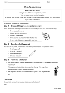 My Life as History Worksheet