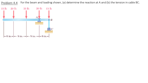 Problem 4.4: Beam Reactions and Cable Tension