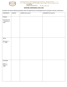 Wartime Conferences 1943-1945 Worksheet