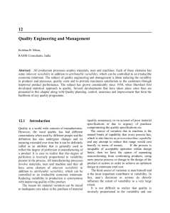 Quality Engineering and Management Handbook Chapter