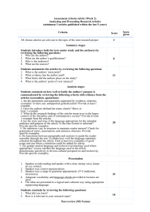 Research Article Analysis Rubric (Week 2)