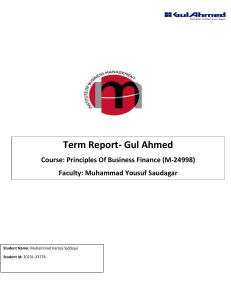 Gul Ahmed Textiles Financial Analysis Term Report