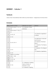 GEDB001 Calculus 1 Course Syllabus