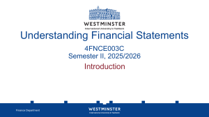 Understanding Financial Statements Module 4FNCE003C