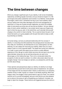 The Time Between Changes: Navigating Personal Growth