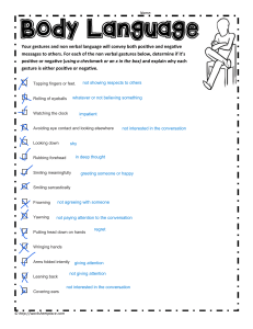 Body Language Worksheet: Positive & Negative Gestures