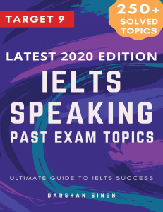 IELTS Speaking Past Exam Topics 2020 Edition by Target 9