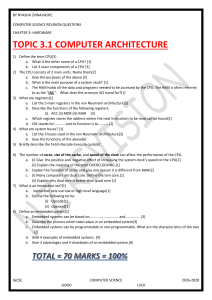 IGCSE Computer Science Revision Questions: Hardware & Architecture