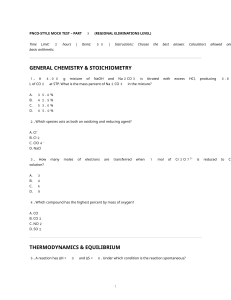 PNCO-Style Chemistry Mock Test Part 3