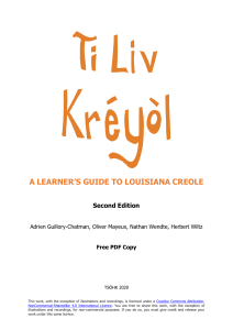Ti Liv Kr&eacute;y&ograve;l : Guide d'apprentissage du cr&eacute;ole louisianais (2e &eacute;d.)